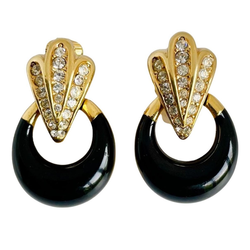 Christian Dior Vintage Grosse Gold Plated Clip-on Earrings - Picture 4 of 12